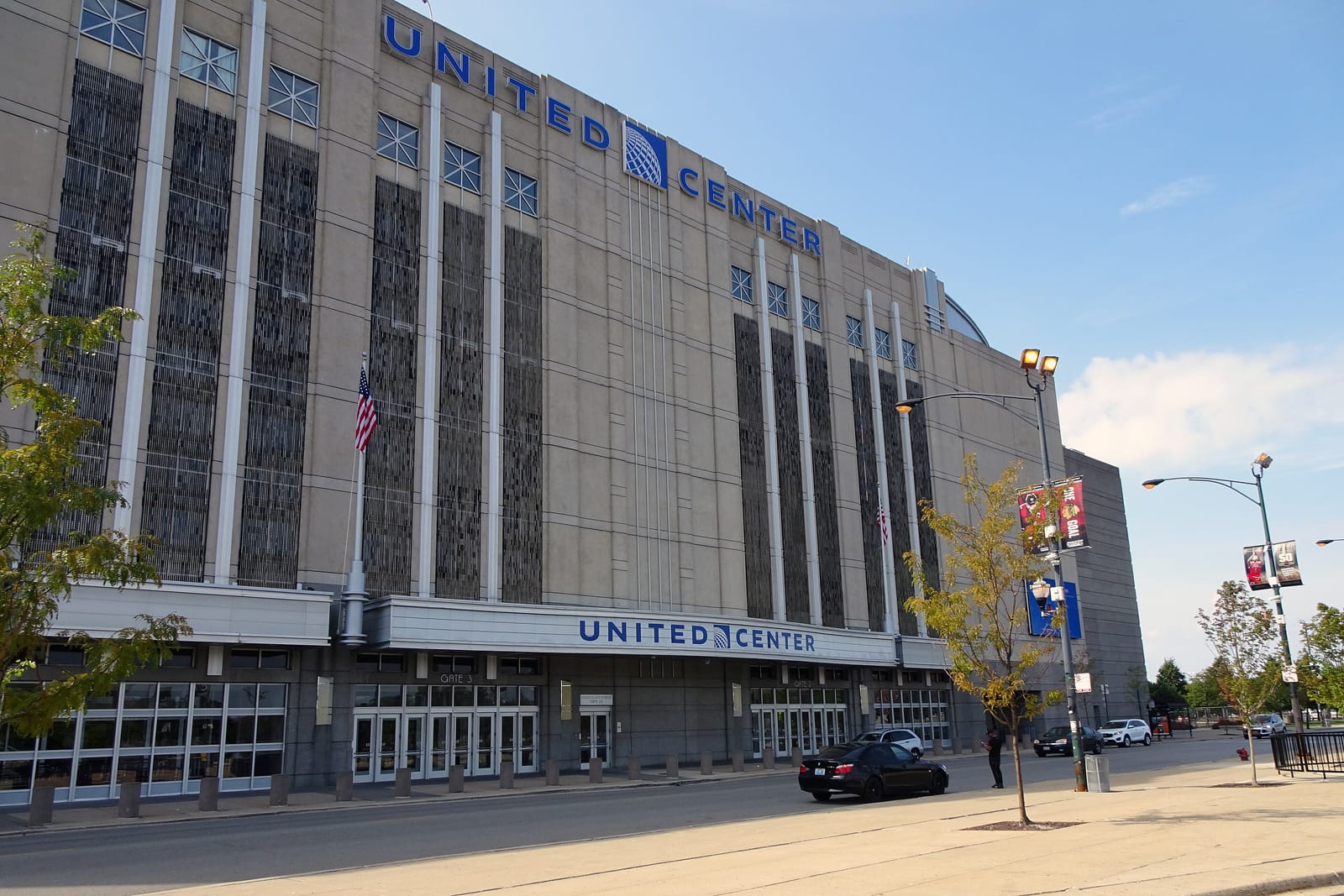 Exterior of the United Center arena on the Near West Side of Chicago